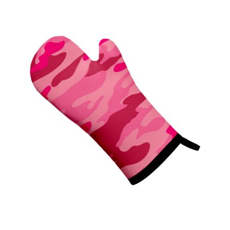 luva de cozinha estampada rosa clara rosa escura camuflada