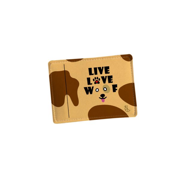 porta-cartão de crédito bege claro bege escuro live love woof